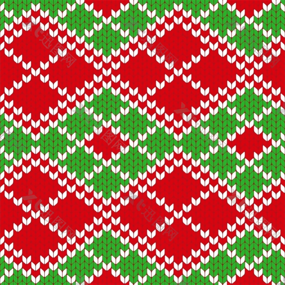 红绿方格圣诞节填充背景矢量素材