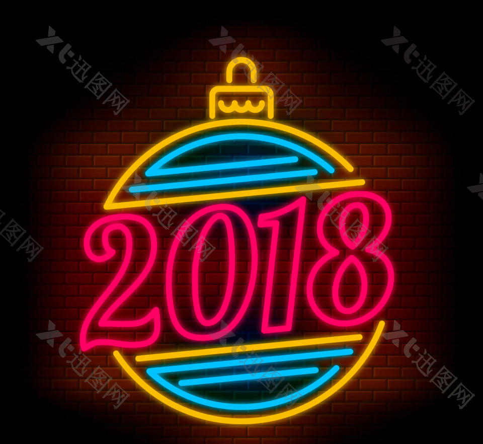 2018圣诞球装饰霓虹灯文字