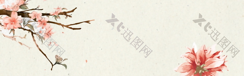 中国风花朵banner背景设计