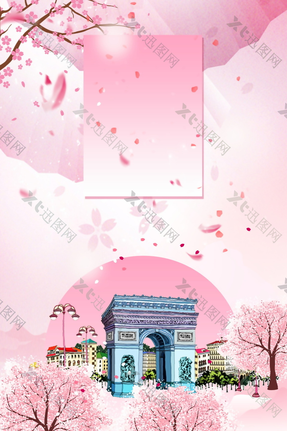 创意个性日本樱花节海报背景设计