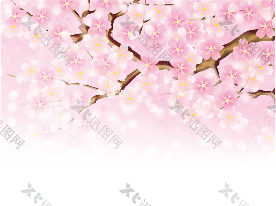 清新浪漫粉色樱花日本旅游装饰元素