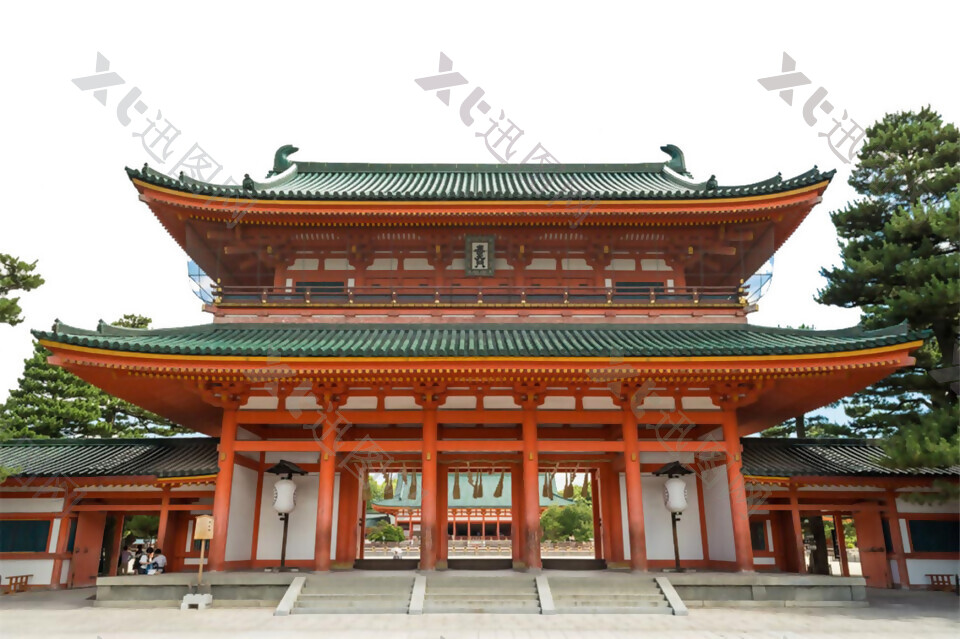 清新寺庙日本旅游装饰元素