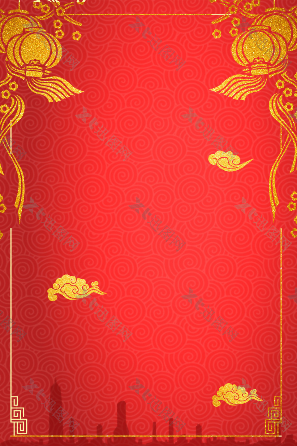 中国风新年海报背景设计