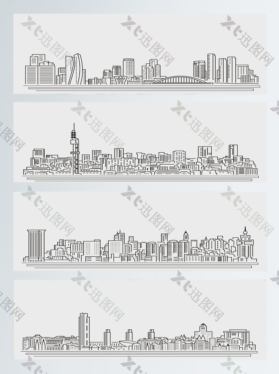 线性城市背景广告设计素材