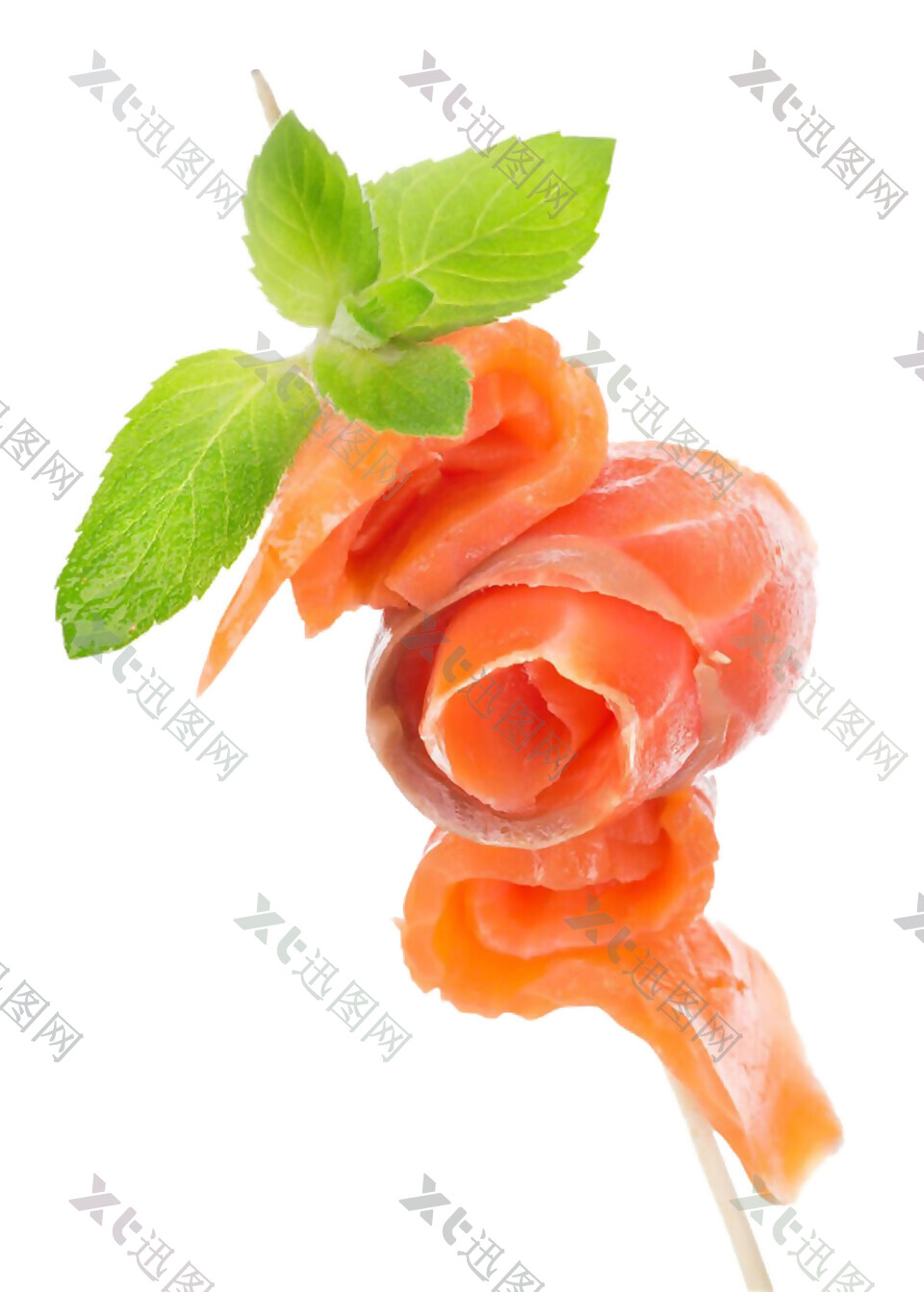 鲜美花型三文鱼日式料理美食产品实物