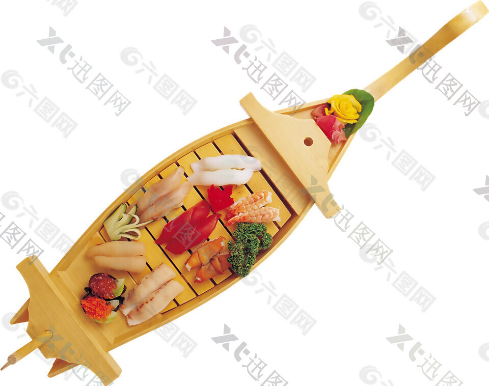 日式寿司船料理美食装产品实物