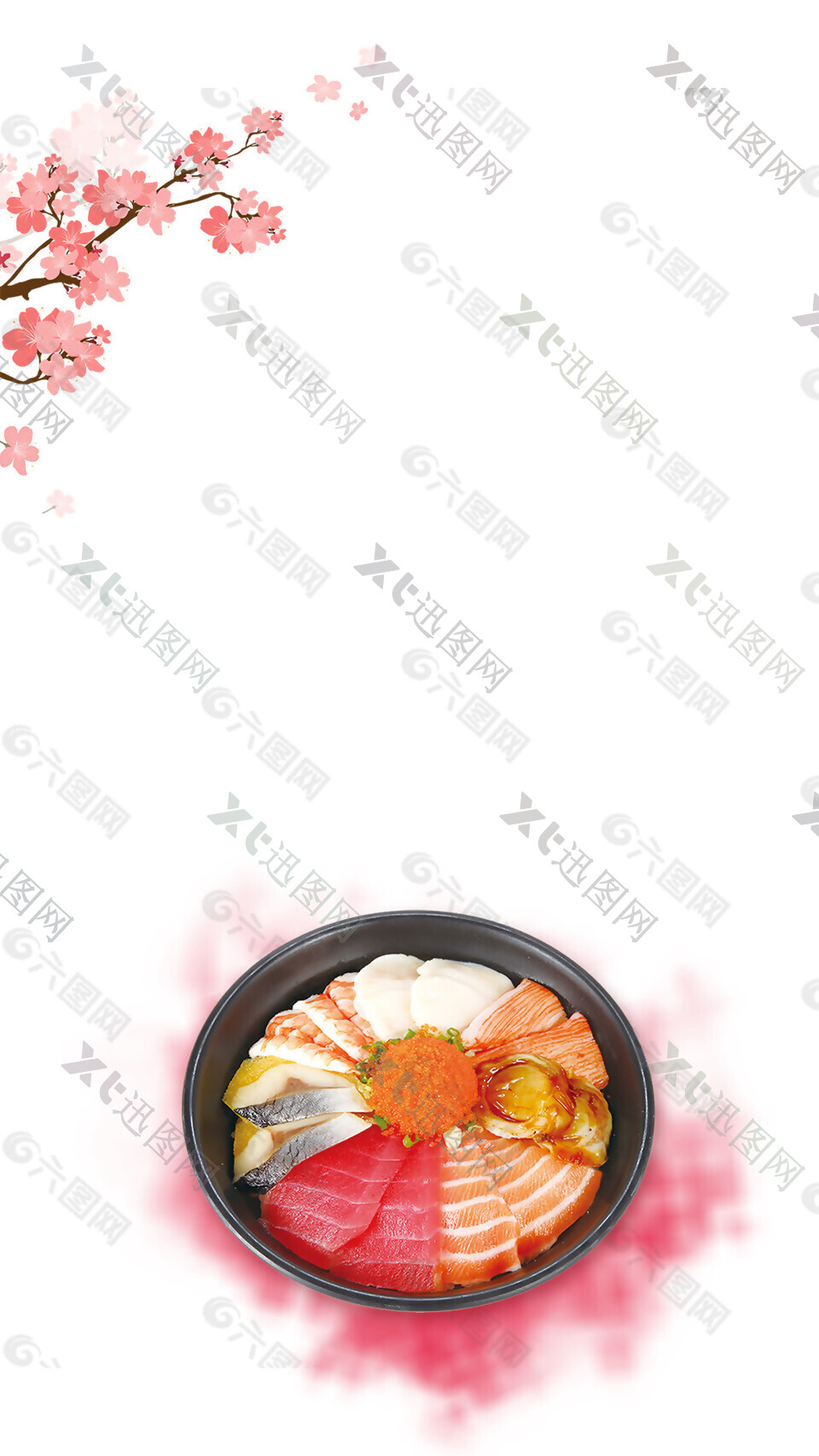 清新手绘日式寿司料理美食产品实物