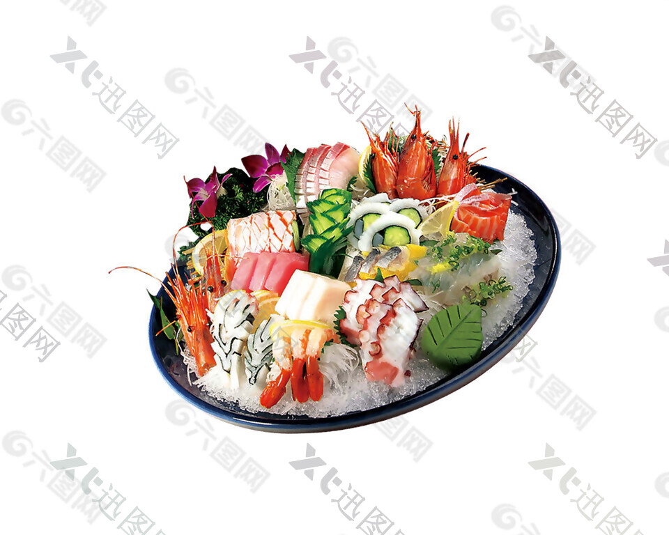 清新日式寿司刺身料理美食产品实物