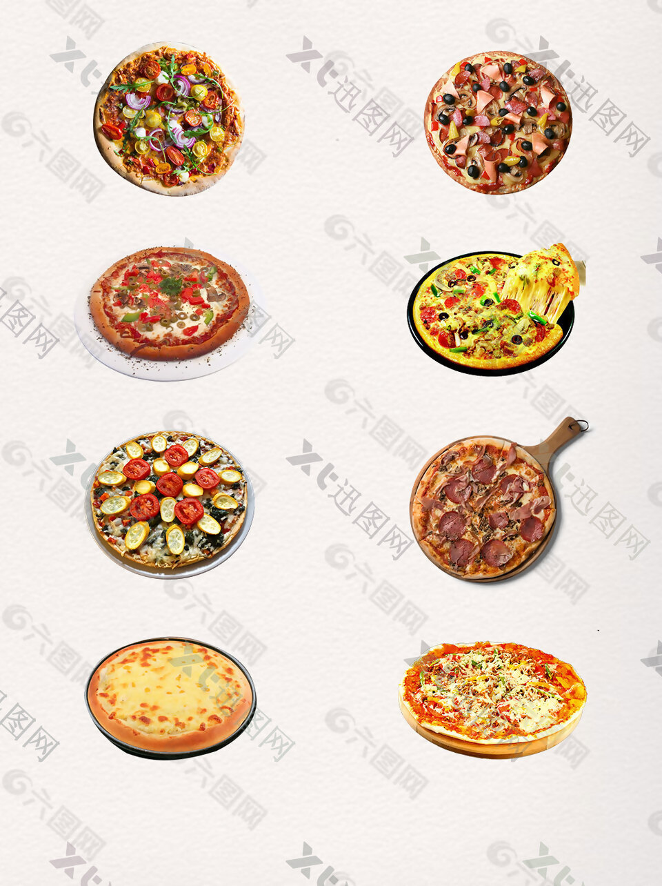 水果烤肠披萨实物元素