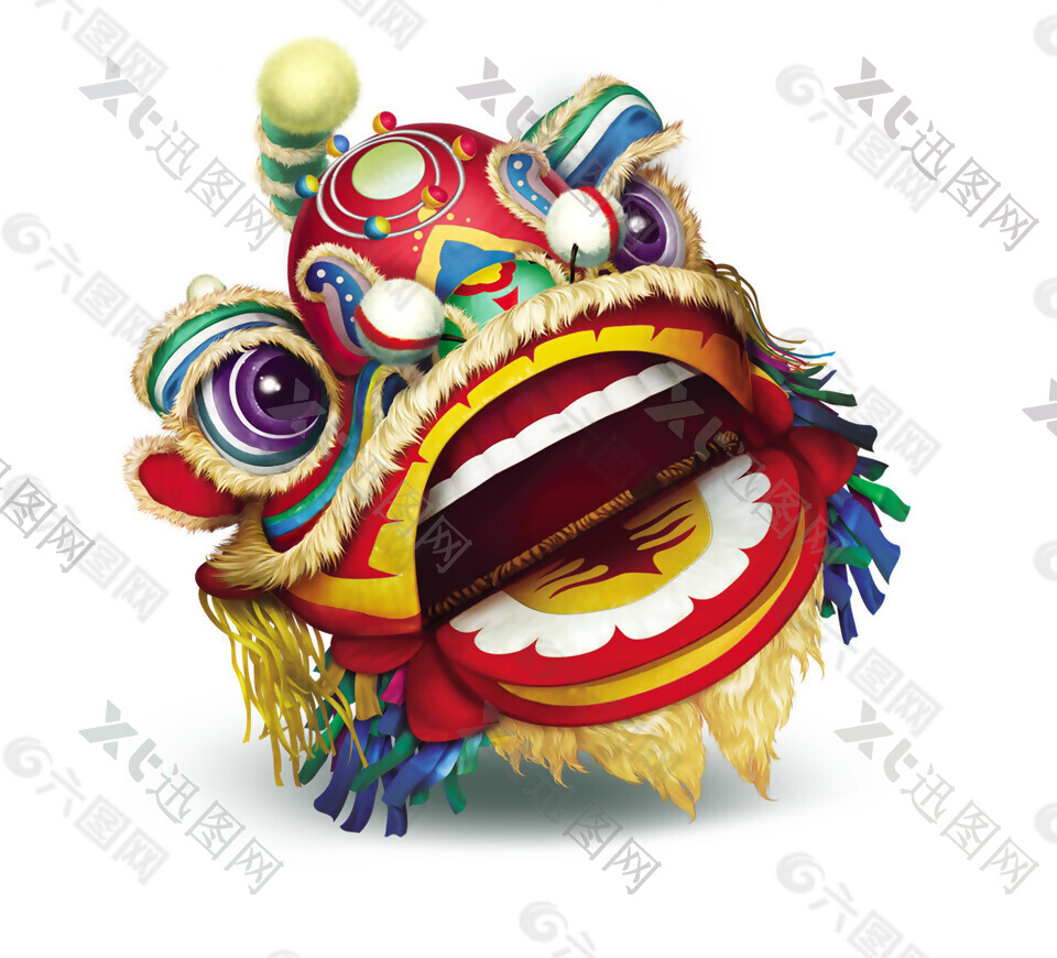 传统中式舞狮元素