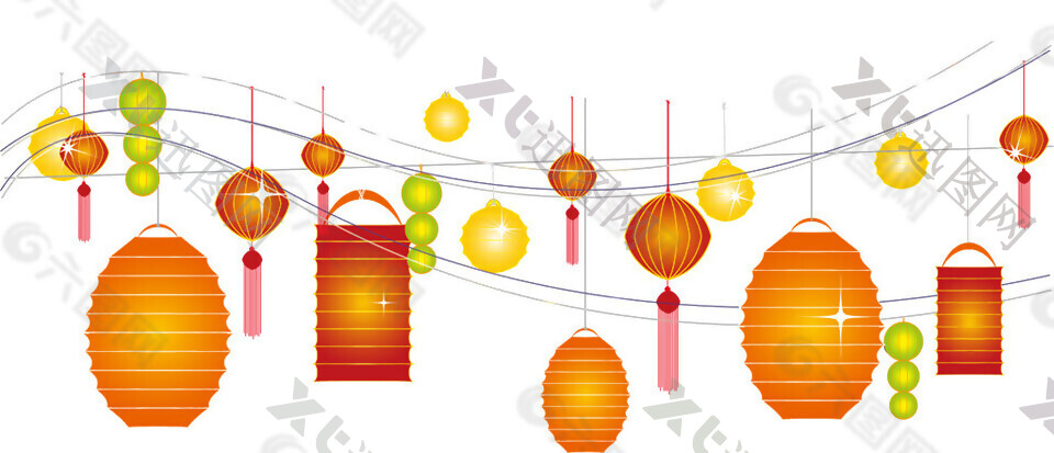 中式传统灯笼节日元素