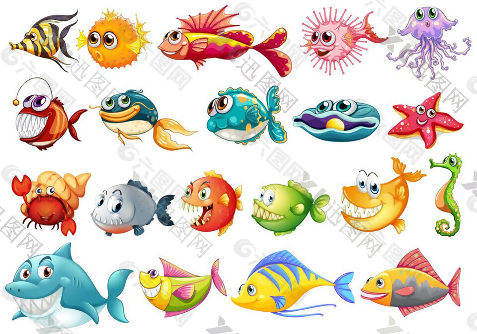一群彩色鱼图片