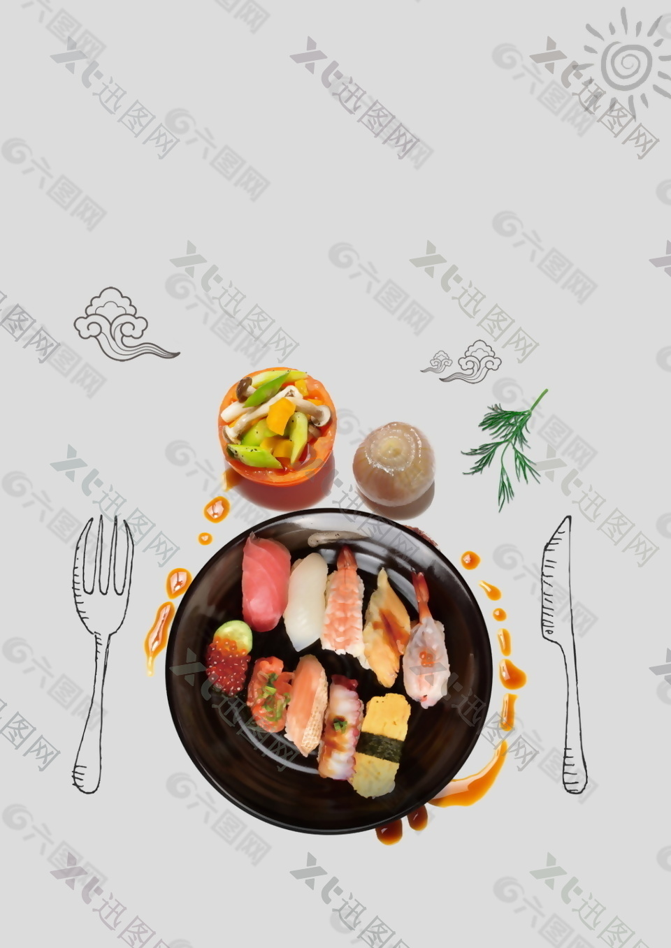 美味日系寿司海报