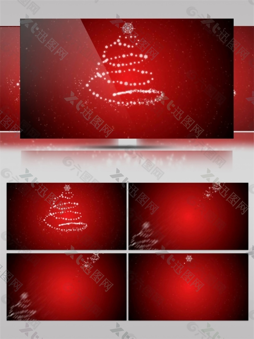 红色扥光圣诞节视频素材