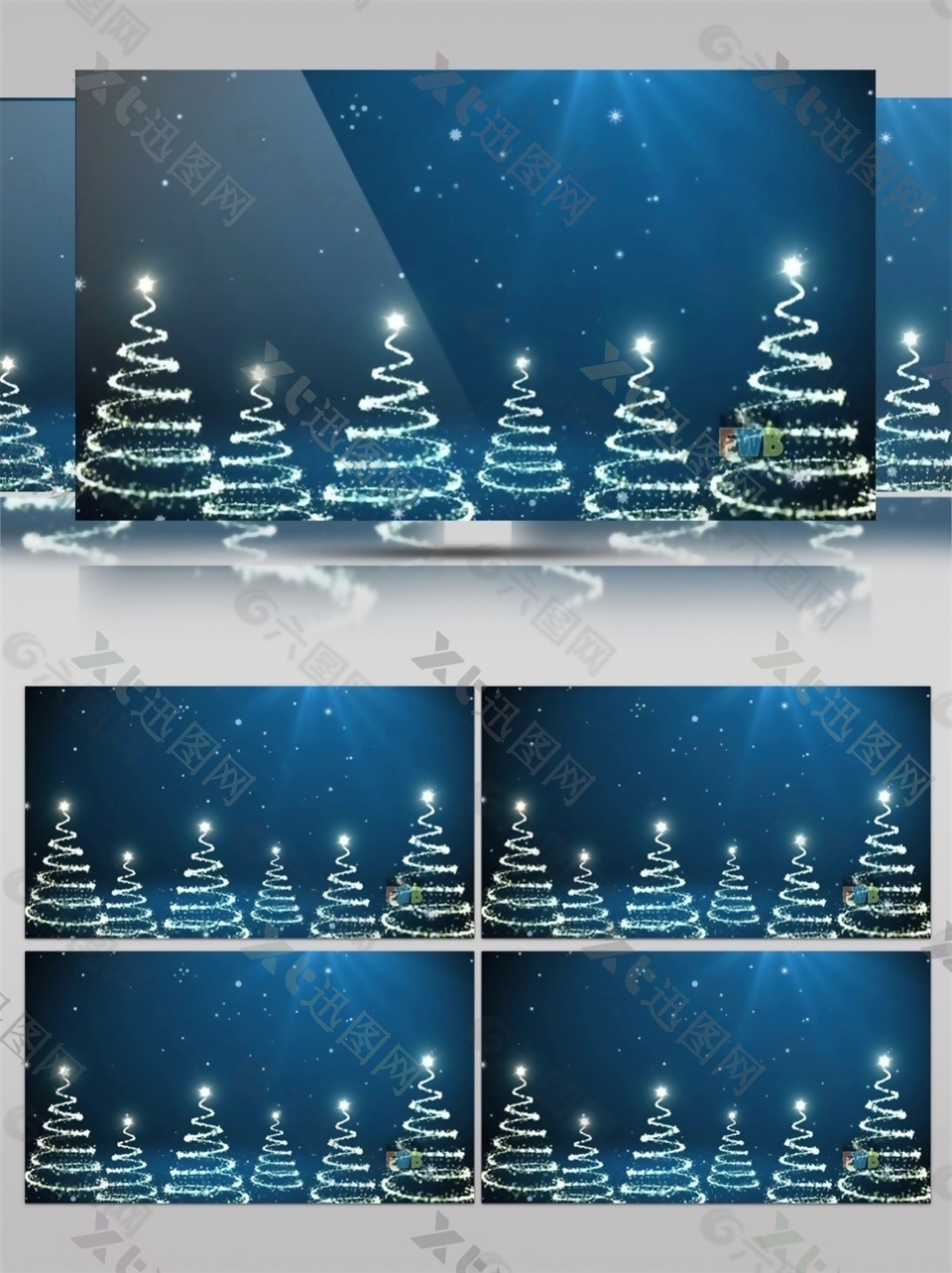 变色灯光圣诞树圣诞节视频素材