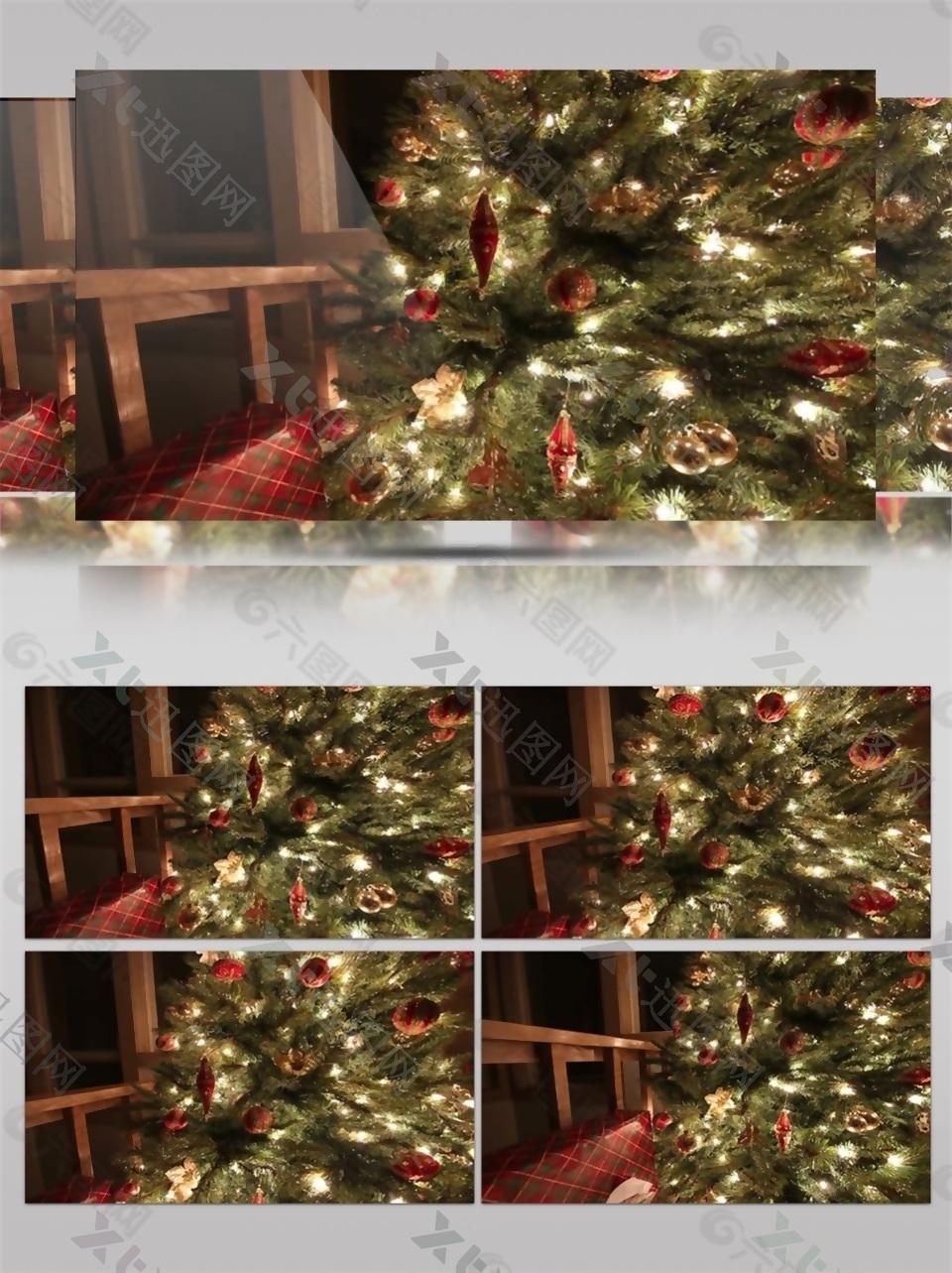 灯光圣诞树圣诞节视频素材