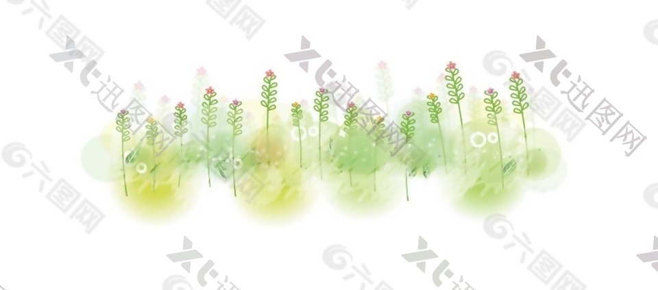 卡通绿色植物png元素
