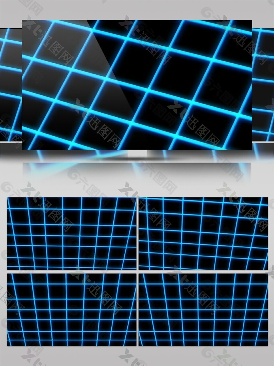 蓝色线条组合搭配高清视频素材