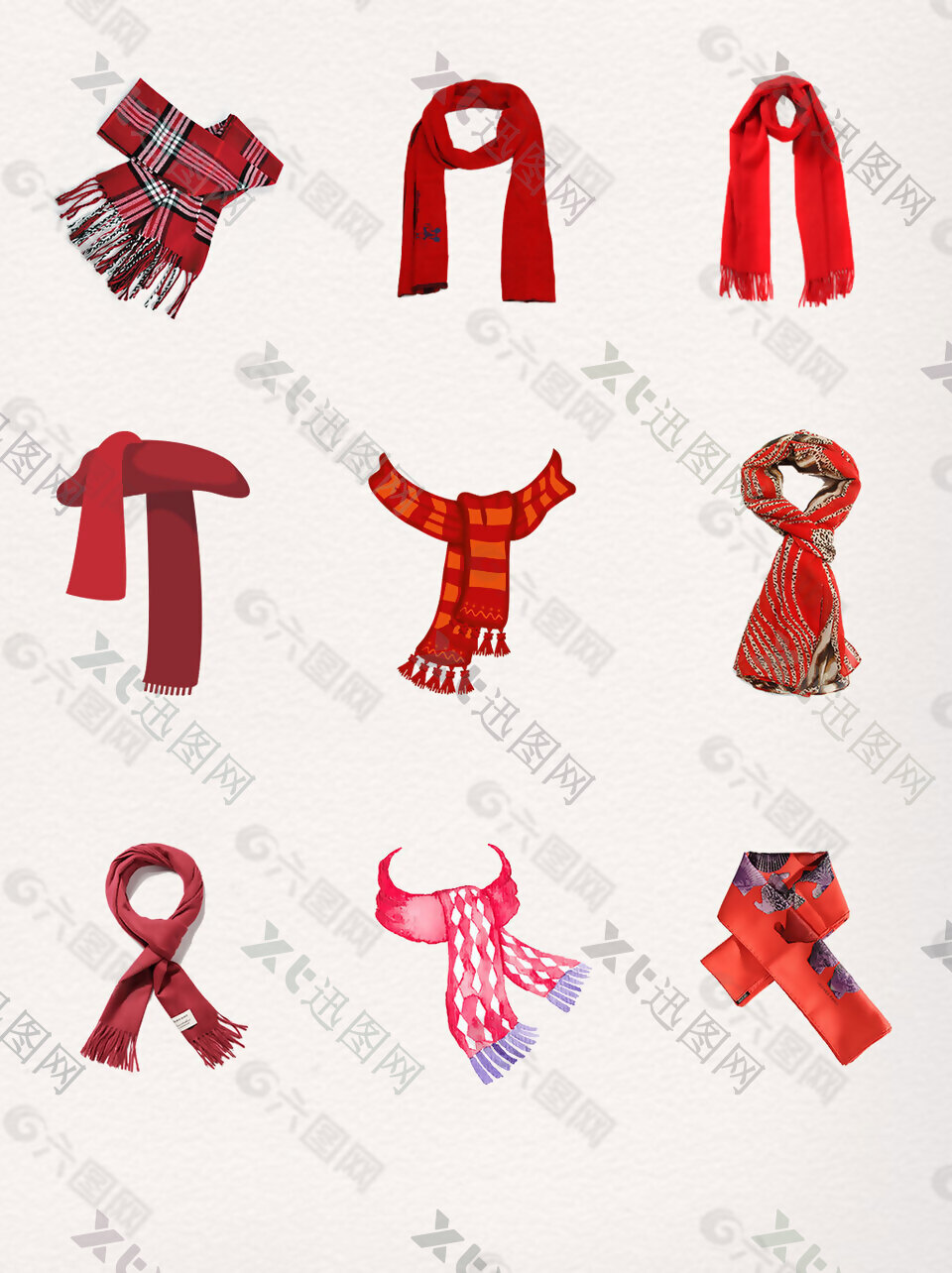简约红色漂亮舒适围巾