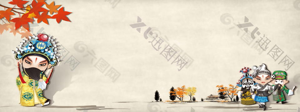 中国传统戏曲表演banner背景