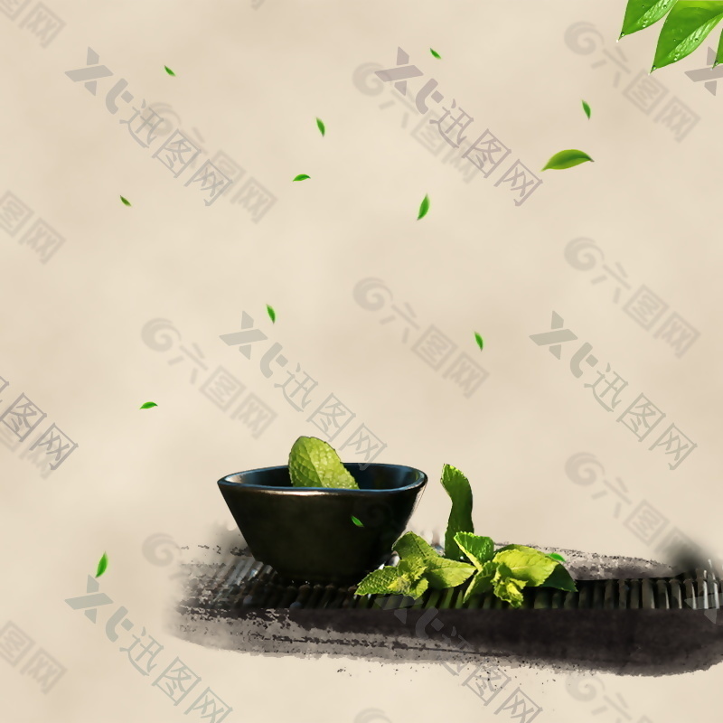 茶之道茶叶文化背景主图设计