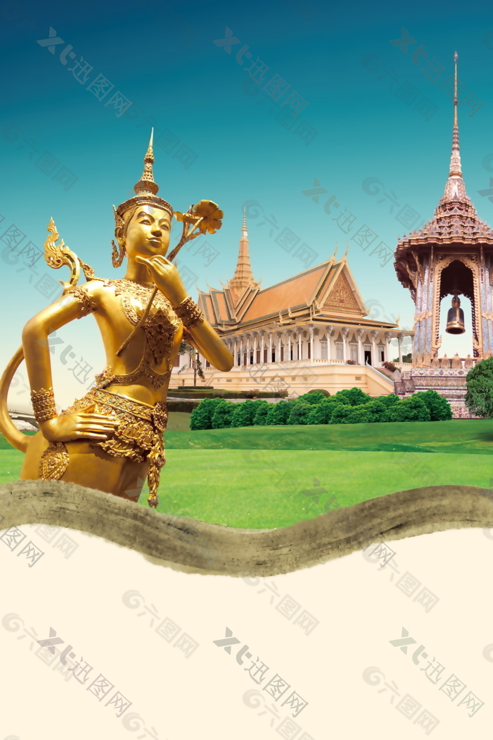 泰国皇宫海报背景设计
