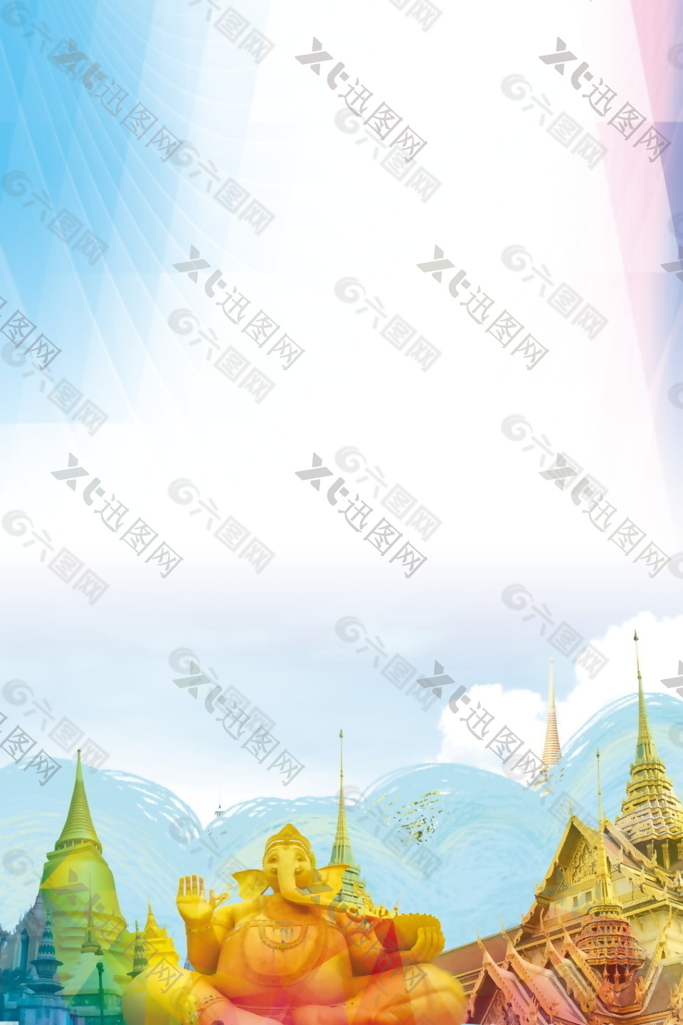 泰国皇宫旅游海报背景设计