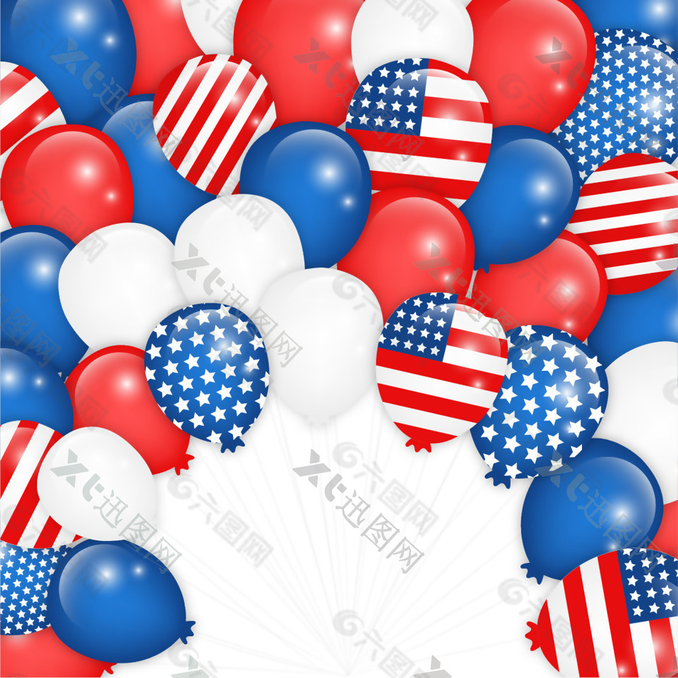 美国国旗气球背景