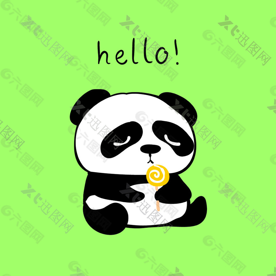懒惰小熊猫卡通素材