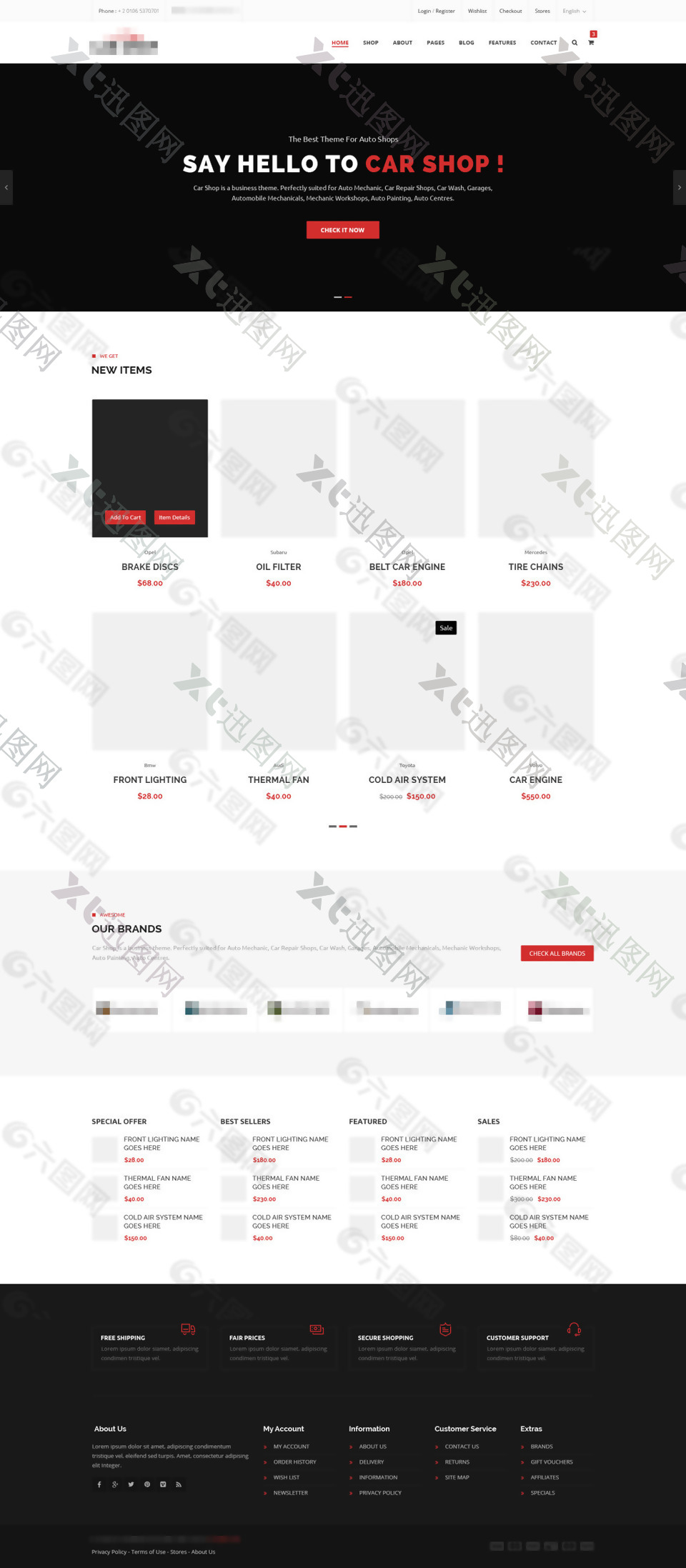 简洁的企业电子购物商城网站模板设计首页
