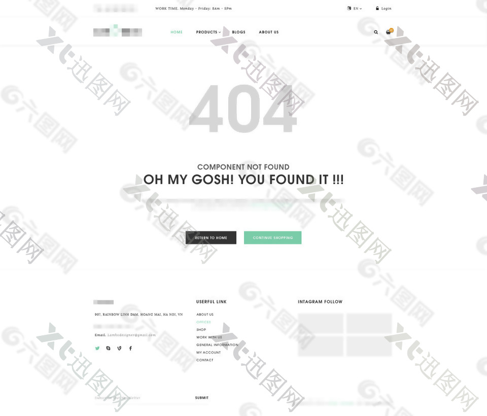 服装电商商城购物网站模板之404错误界面