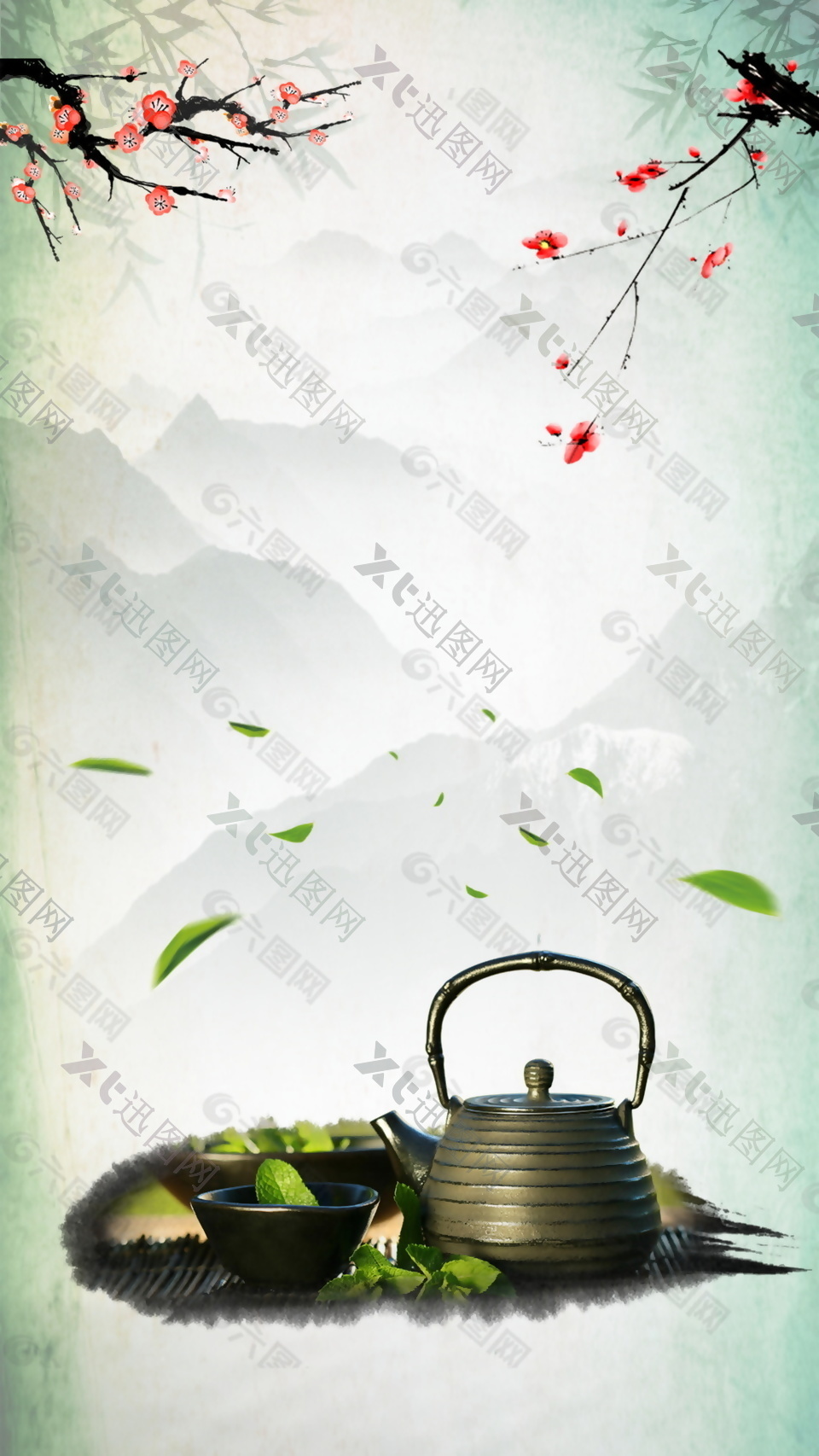 中国风茶叶文化背景设计模板