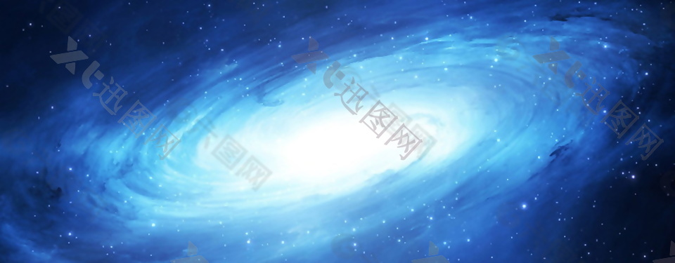 蓝色银河系banner背景设计