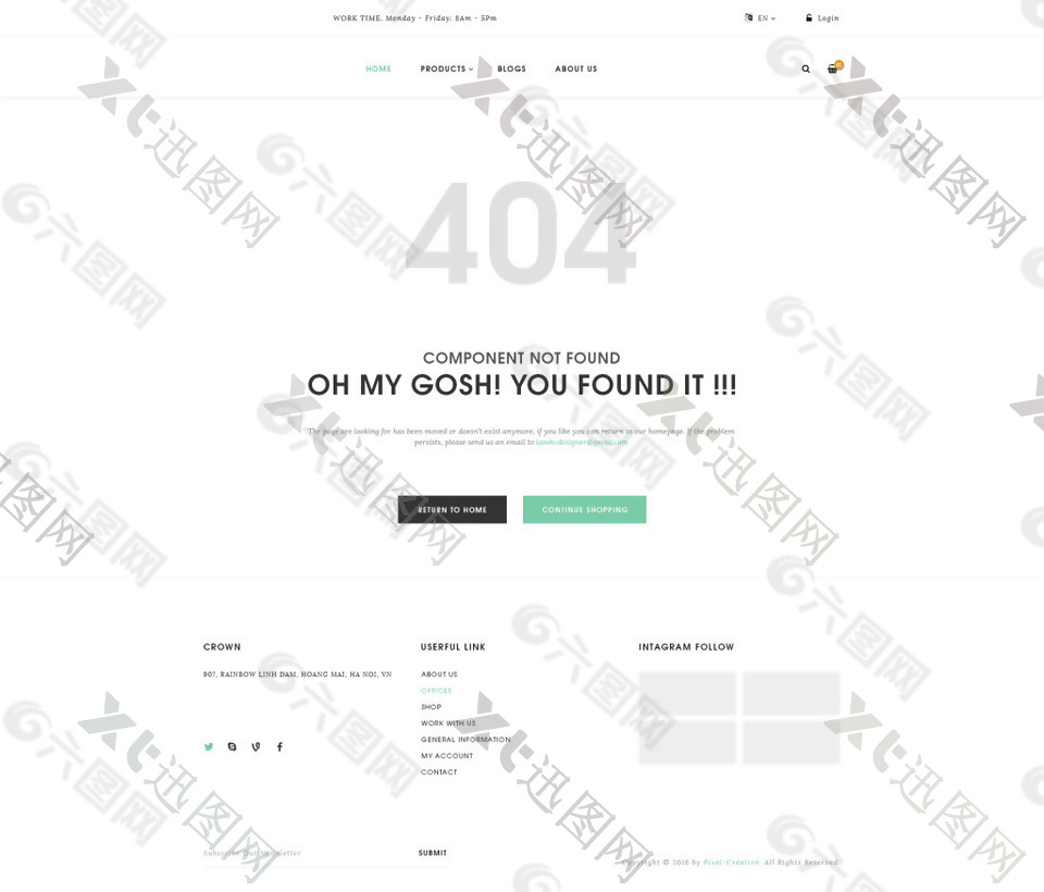 购物网站404网页界面白色干净psd
