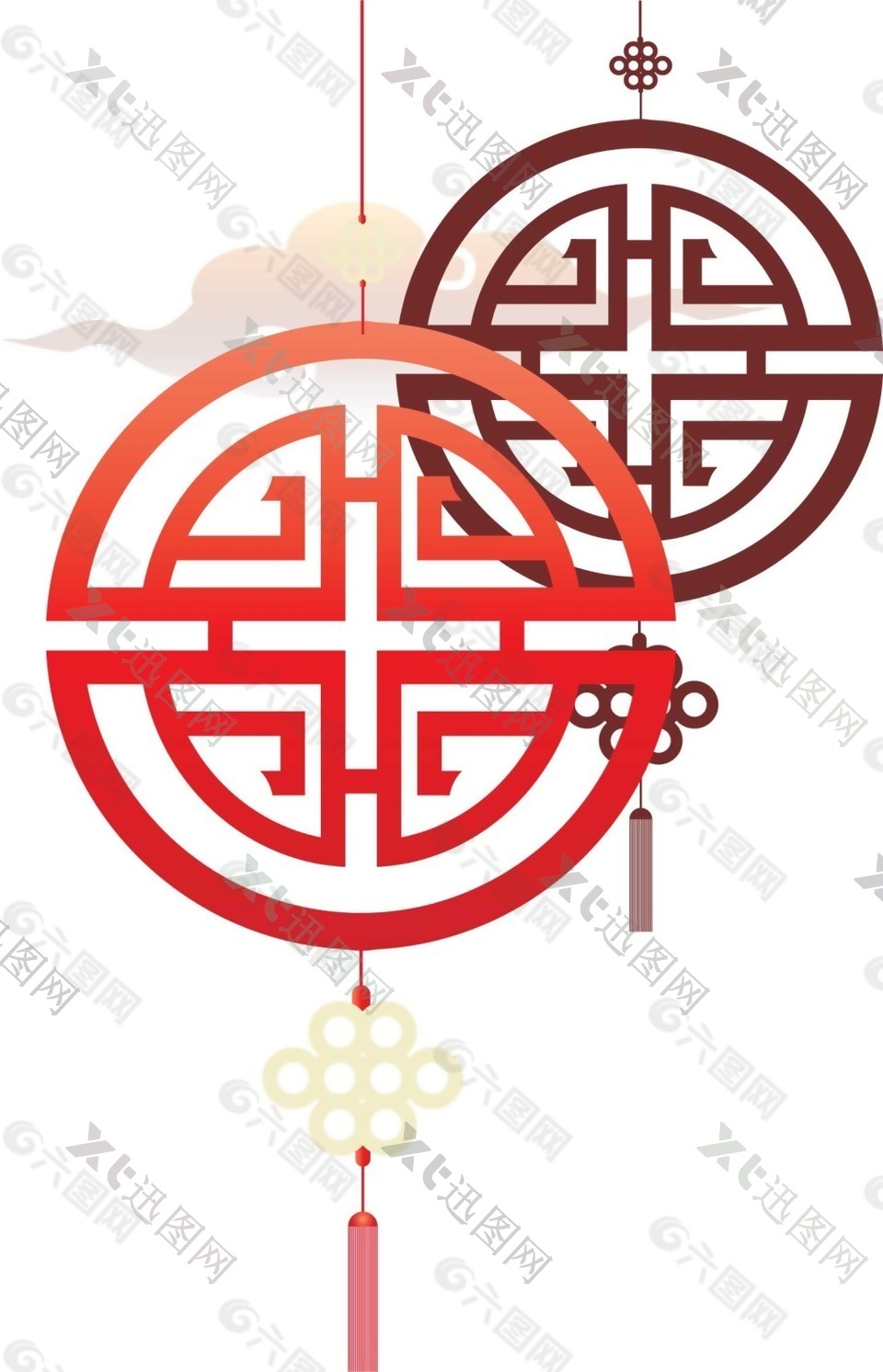 中国传统新年挂饰png元素