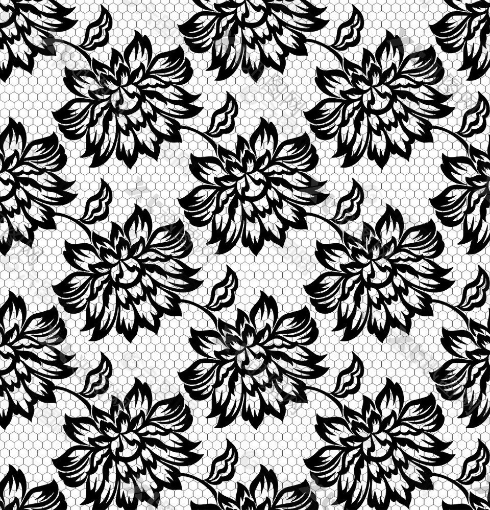 时尚黑色花朵花纹图案