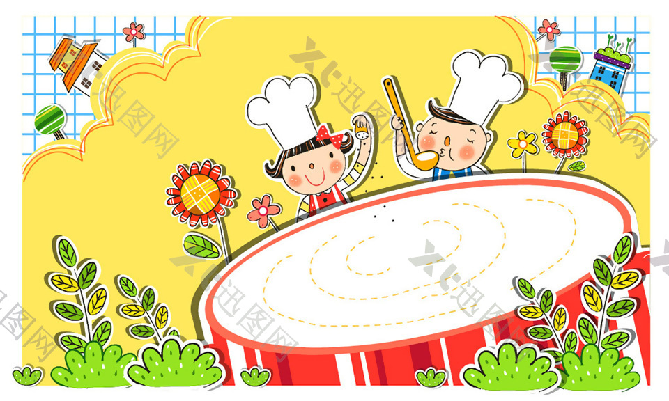 小厨师 韩风卡通儿童矢量素材