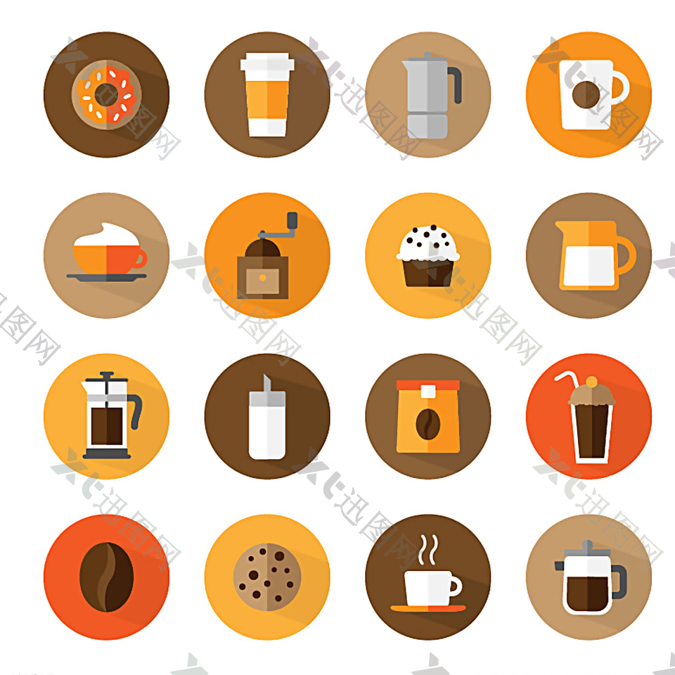 16款咖啡相关图标图片