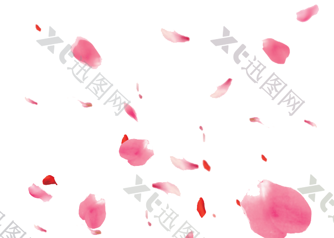 散乱漂浮桃花花瓣