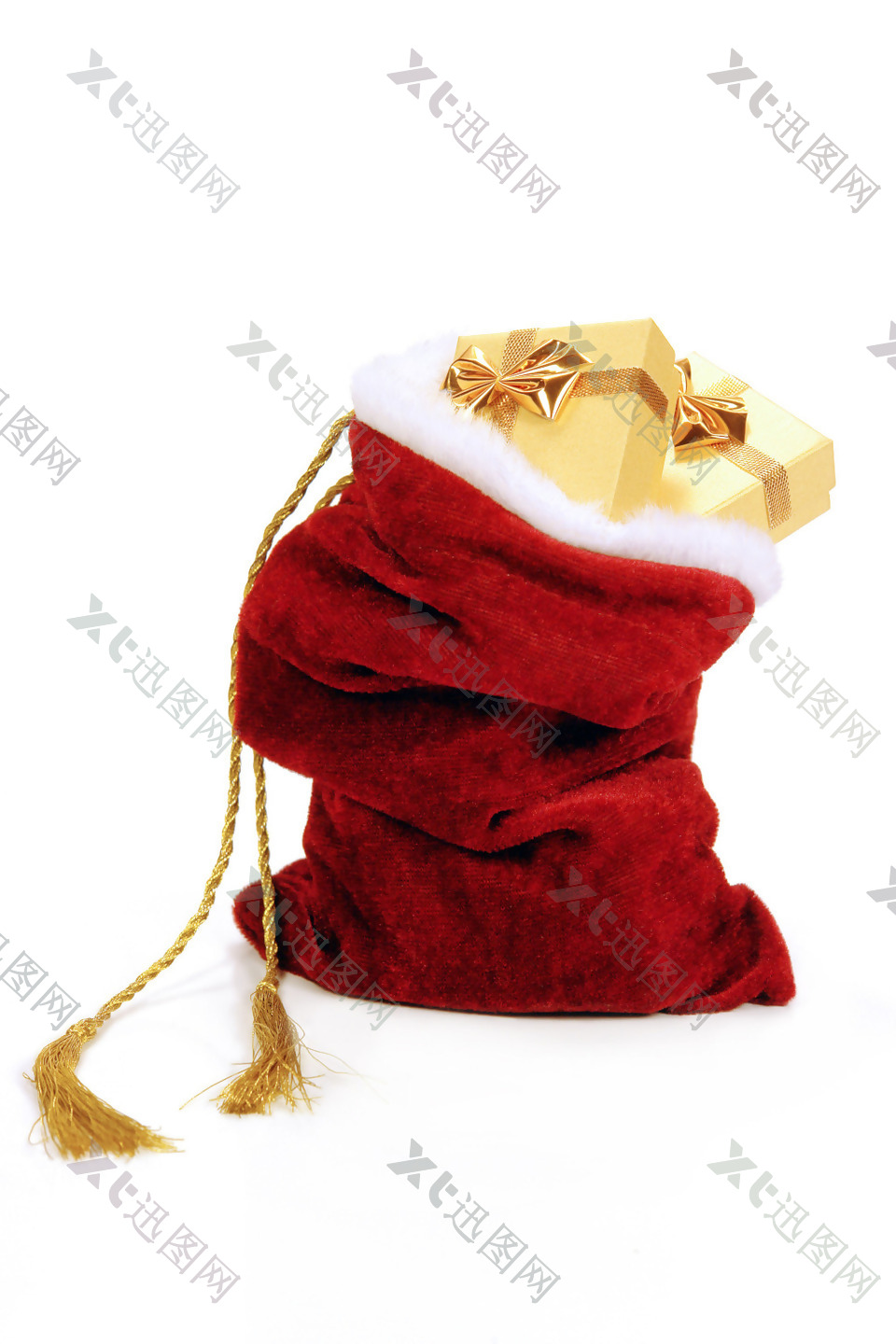 红色圣诞礼物袋高清图片