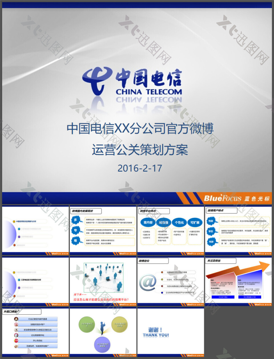 中国电信分公司微博运营策划方案ppt模板