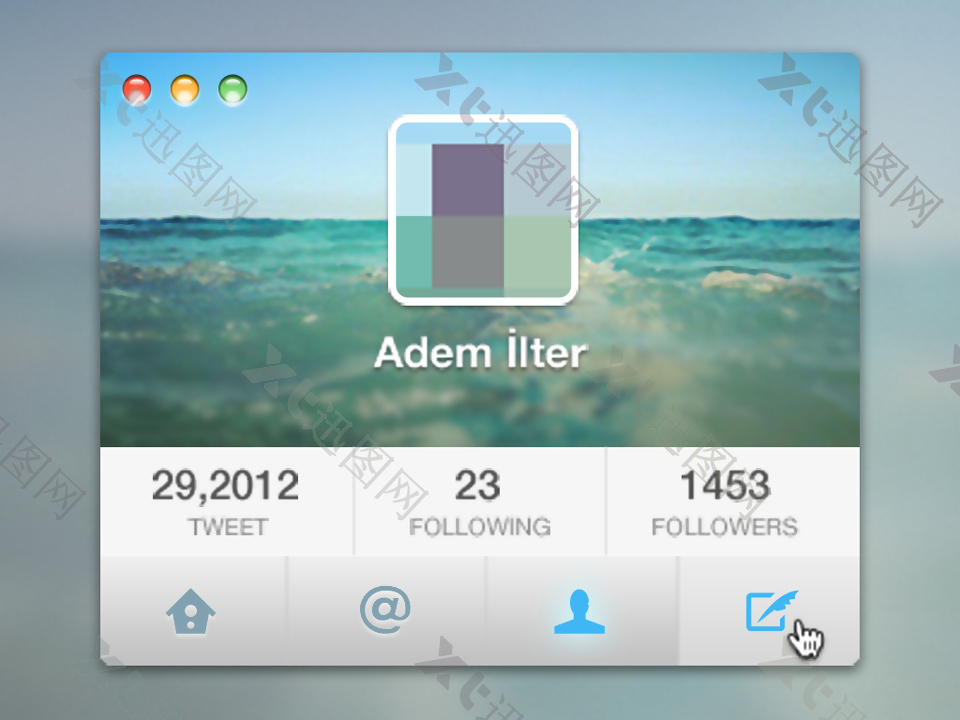 推特用户信息界面PSD素材