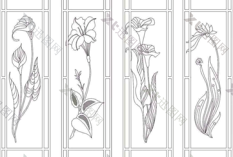 现代典雅线条花卉玄关装修效果图