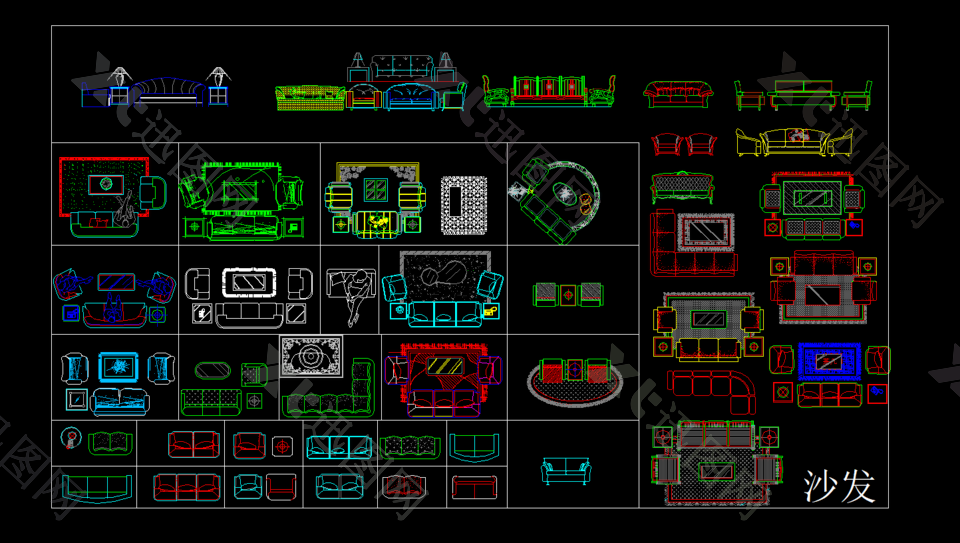 沙发CAD平面