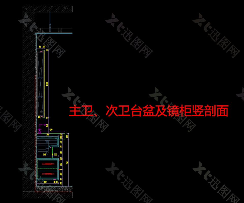 卫生间台大样图