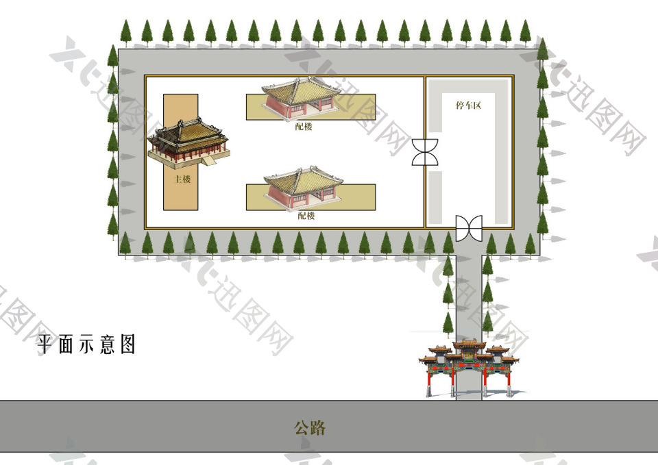 寺庙平面示意图