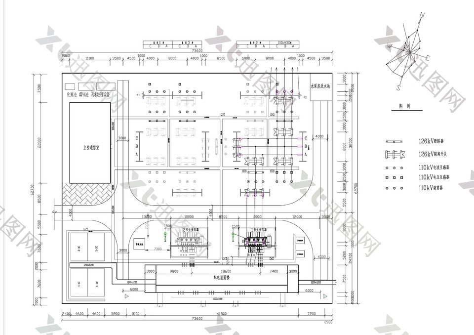 110kV变电站总平面布置图