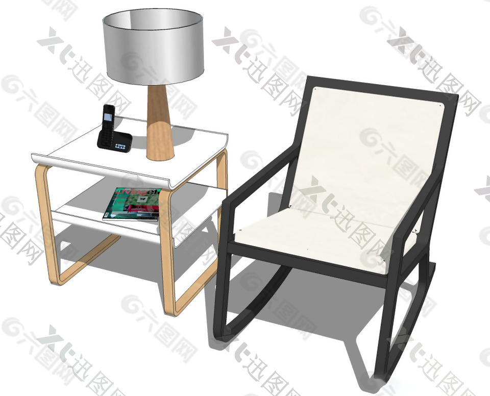 卧室桌椅综合模型su模型效果图