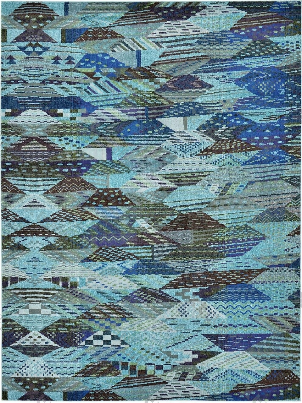 蓝色地毯拼图图案素材