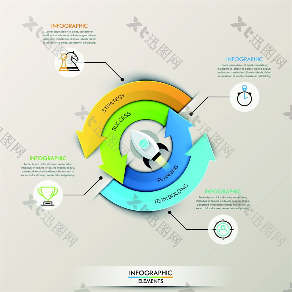 商务立体圆环图表图片
